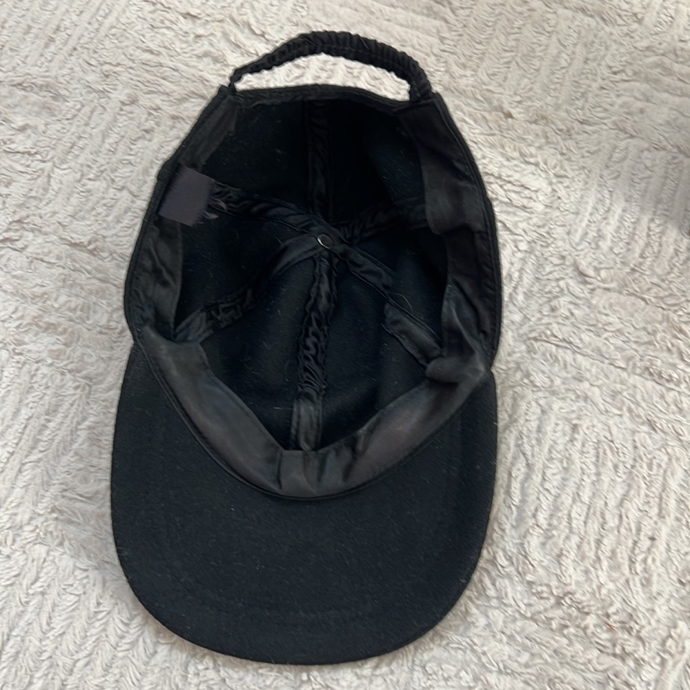 Vintage Solid Black Wool Blend Baseball Cap Hat - image 5